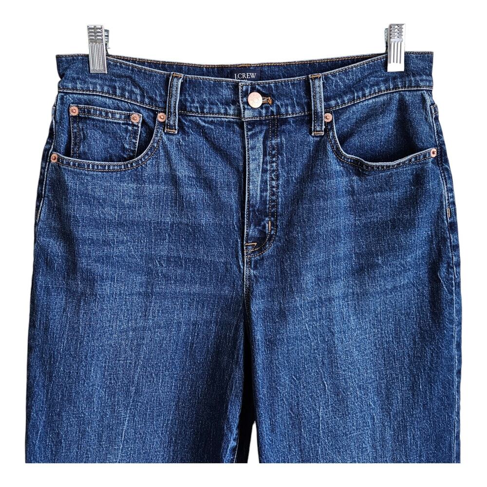 J CREW Women's 29 All Day Jeans Medium Blue Straight Wide Leg 99% Cotton 29 x 29 - Picture 2 of 8